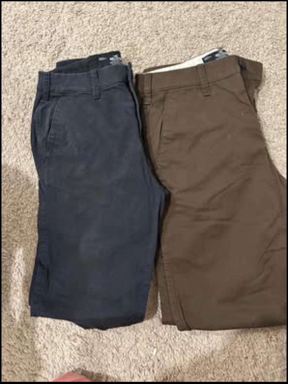 Hollister Navy and Brown Men's Chino Pants Pair